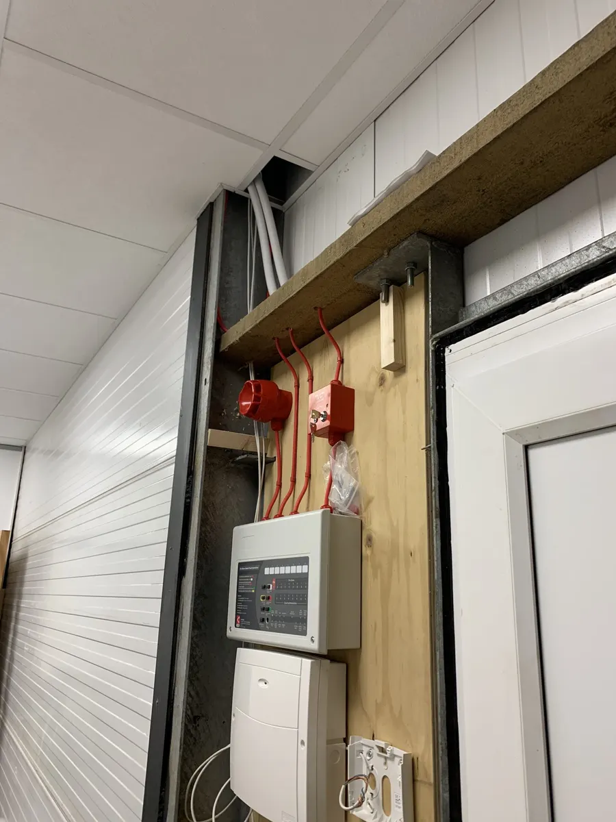 Fire alarm panel installed in a plant area