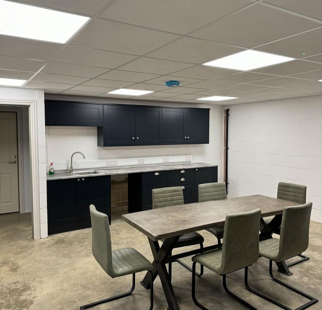 Downlights and sockets installed in a newly renovated kitchen